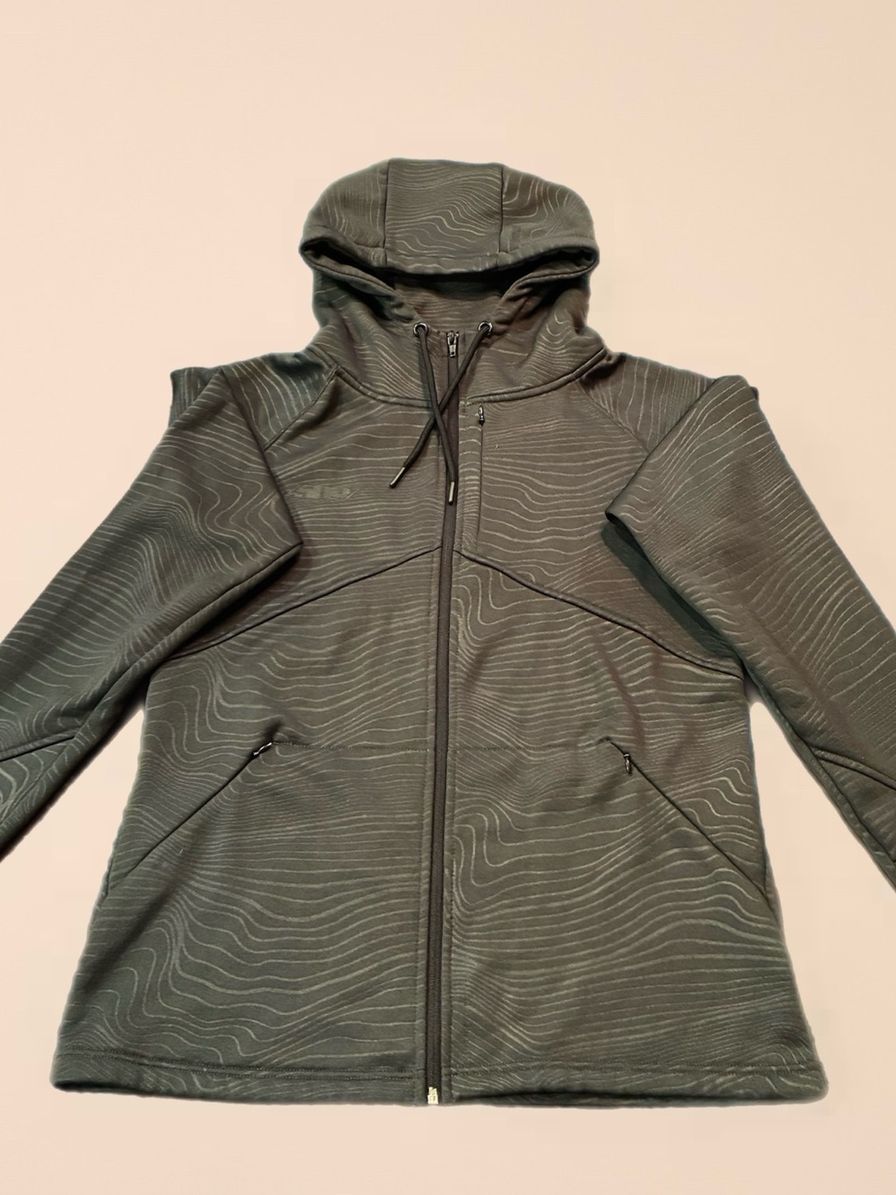 Women's 509 Tech Hoodie Zip-Up, black with Subtle Topographic Pattern